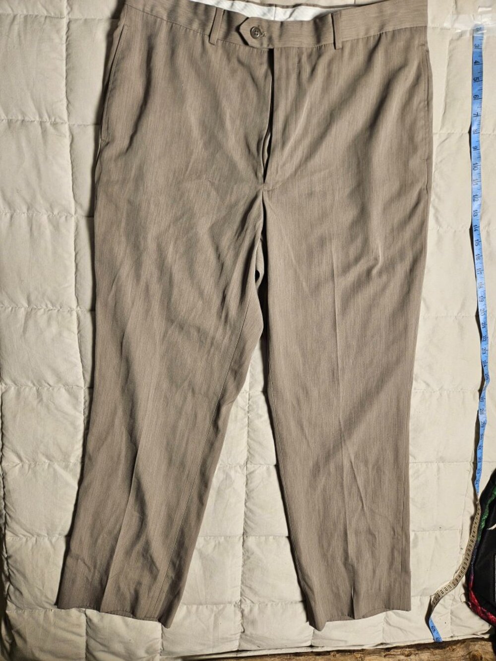 Pronto Uomo Sport Dress Pants Mens 36x32 Taupe Flat Front Slacks